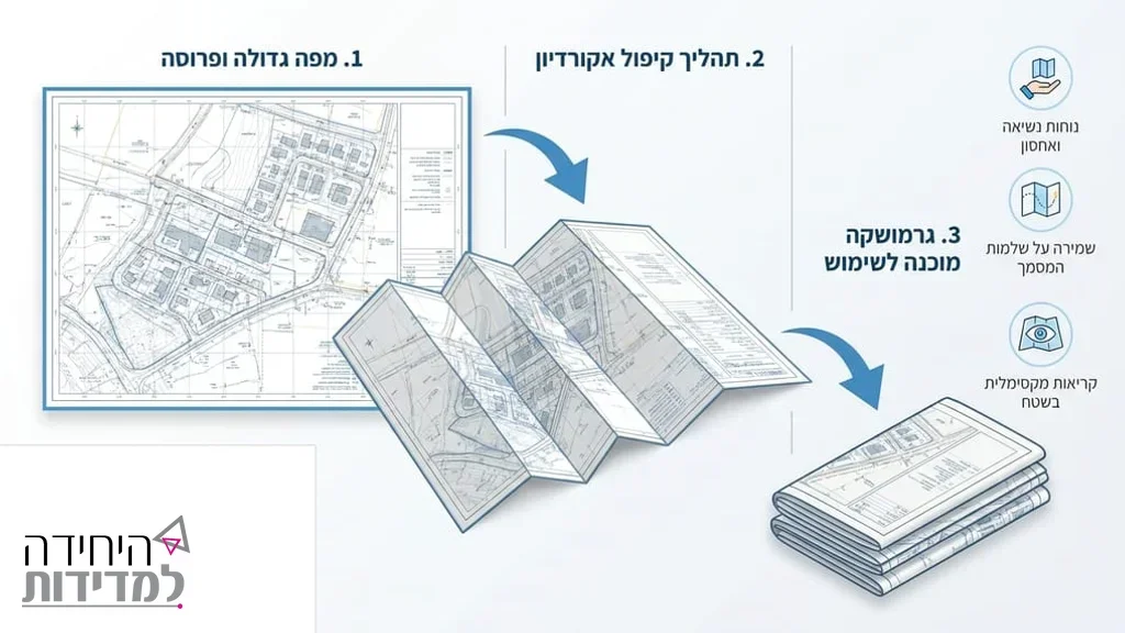 גרמושקה ותוכניות בניה על שולחן שרטוט