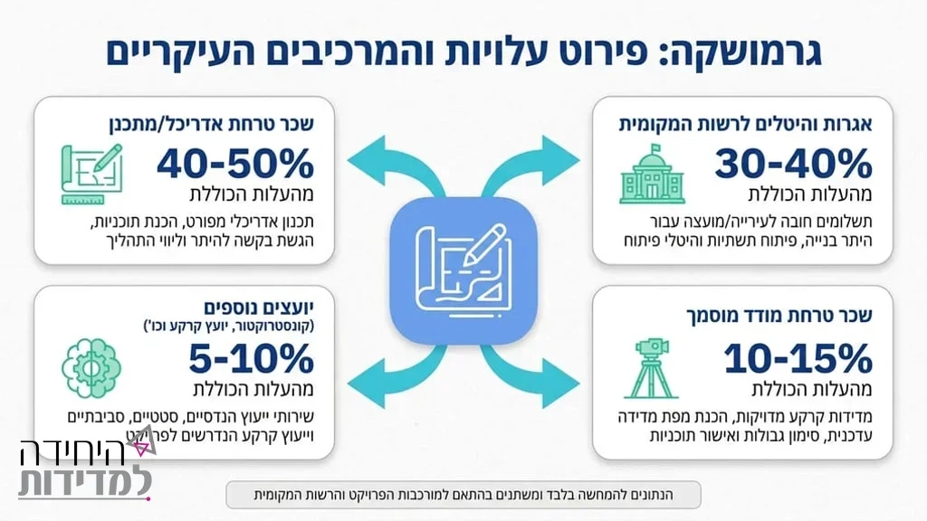 תוכניות אדריכליות ומפות מדידה מסודרות כגרמושקה